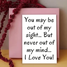 1pc Romantic Love Card Valentine's Day Greeting Card, High-Quality Paper, Universal Recipient, For Friends, Lovers, Family, Confessions & Special Occasions Birthday Card Festival Card You May Be Out Of My Sight - Multicolor - View 2
