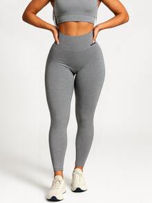 Set Of 2 High-Waisted Leggings With No Transparency - 1 黑色 + 1 灰色 - 查看 7