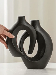 两件套波西米亚风花瓶，现代简约甜甜圈造型玻璃花瓶，适用于客厅、餐厅、办公室、玄关、书架、咖啡桌、桌面装饰，生日、毕业礼物、房间装饰 - 組合依偎 - 查看 4