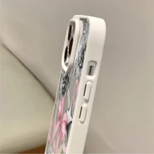Patrón de lazo, carcasa simple y de moda para teléfonos móviles, compatible con iPhone 11 / 12 / 13 / 14 / 15 / 16 / Pro / Max y Galaxy plus / Pro / S22 / S23 / S24 / s25 / ultra / fe. Muy adecuado como regalo de vacaciones, regalo de San valentín. - Blanco - Ver 4