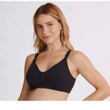 Lupo Original Microfiber Seamless Nursing Bra - Black - View 4