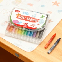 Juego de 12 lápices de colores giratorios, con colores vivos y diseño giratorio para un uso sencillo sin necesidad de afilar. Ideal para proyectos de dibujo y manualidades infantiles. El estuche portátil y la fórmula de cera suave proporcionan una experiencia creativa divertida y cómoda. - 12 colores - Ver 11