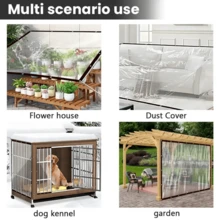 【防水篷布】1片装 高强度透明防水帆布 - PE户外覆盖物，带孔眼、绳索和绑带，防紫外线、防风、防雨雪 - 适用于庭院、泳池围栏、温室、露营、建筑工地 - 高清可视性，速干设计，加固边缘，抗撕裂面料，家居装修