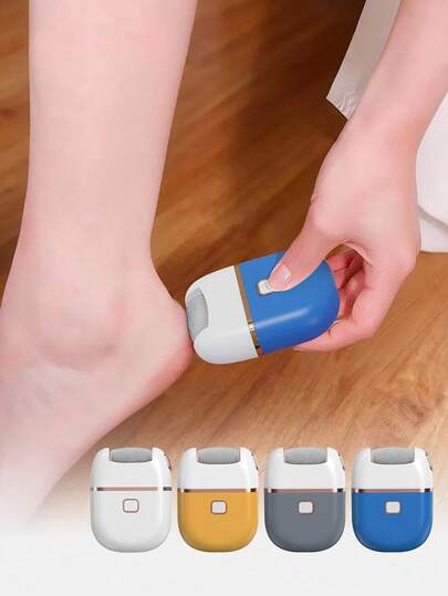 1 قطعة جهاز كهربائي قابل للشحن لطحن القدم، 3 رؤوس طحن بديلة، ضبط سرعة مزدوج، رأس طحن سميك لإزالة الندبات، قابل للشحن عبر USB، محمول وسهل الاستخدام، العناية بالبشرة الجافة والمتشققة، يقلل من الندبات، يصلح بشرة القدم - مناسب للاستخدام المنزلي والسفر