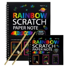 Rainbow Scratch Art Notebook Set - Creative Set For Teens! This Vibrant Rainbow Scratch Art Set Includes A Scratch Pad And Scratch Paper, Making It The Perfect Gift For Birthdays And New Year. - Multicolor - View 2