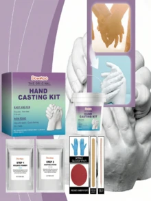 DOWMOO Kit de moldeado de mano DIY, Polvo de clonación 3D Modelo de mano en polvo, Juego de moldeado de mano de recuerdo de impresión manual DIY - Multicolor - Ver 12