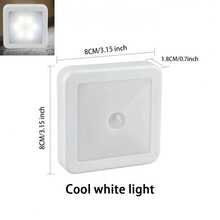 Motion Sensor LED Night Light, AAA Battery Powered, Sensor Wall Lamp, Convenient Installation And Portability, Suitable For Bedside, Hallway, Corridor, Bathroom, Stairs And Cabinet - Smart PIR, Portable Lighting, Easy To Install - White - View 12