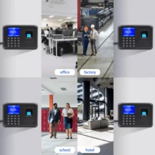 Fingerprint Password Time Clock, 2.4-Inch TFT Color Screen, Records Up To 1000 Fingerprints, Biometric Time Clock, Digital Attendance, Biometric Fingerprint Attendance Machine In Spanish, Password Fingerprint Recorder For Businesses, LCD Screen For Clock-In And Clock-Out, USB - 黑色 - 查看 8