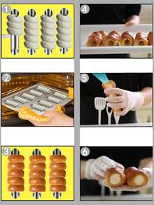 9/11/15/20件奶油角模具，不锈钢丹麦酥皮螺旋面包模具，DIY蛋糕烘焙模具适用于家庭厨房户外野餐