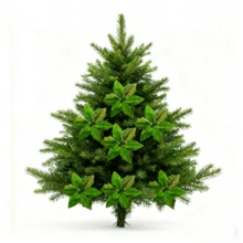 Floral Christmas Tree Ornaments: Fabric Faux Flowers For Festive Home Decoration