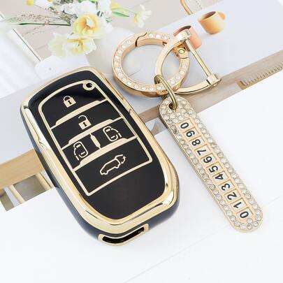 Phù hợp với ốp chìa khóa xe 5 nút, chống rơi, chống bụi, túi đựng chìa khóa cao cấp tinh tế, phù hợp cho nữ.