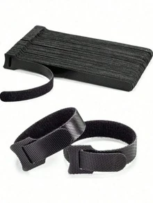 100pcs Data Cable Organizer Ties, For Home Data Cable Management And Gardening Organization - Black - View 1