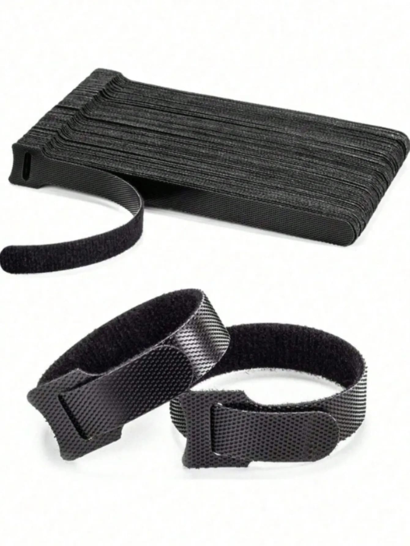 100pcs Data Cable Organizer Ties, For Home Data Cable Management And Gardening Organization - Black - View 1