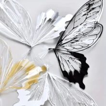 20pcs/Bag Transparent Crystal Butterfly Flower Bouquet Wrapping Paper For Gift Packaging - Multicolor - View 6