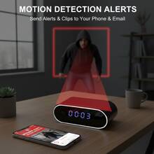 Tragbare 2-in-1-Digitaluhr mit Kamera, 1080P FHD WLAN-Kamera, Fernzugriff über WLAN und Hotspot, lokale Aufzeichnung auf SD-Karte (nicht im Lieferumfang enthalten), 2600-mAh-Akku, Nachtsicht, Bewegungserkennung, ideal für Smart Home, geeignet für Zuhause, Büro, Hotel und Geschäft. - nur Kamera - Übersicht 4