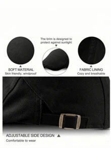 1pc Adjustable Strap Elegant Men's Beret Hat, Classic British Style, Suitable For Casual, Outdoor, Valentine's Day Gift, Ideal Choice For Friends