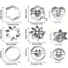 4/6/10件套不锈钢笑脸饼干模具，适用于蔬菜/水果成型、饼干和三明治切割，制作趣味甜点