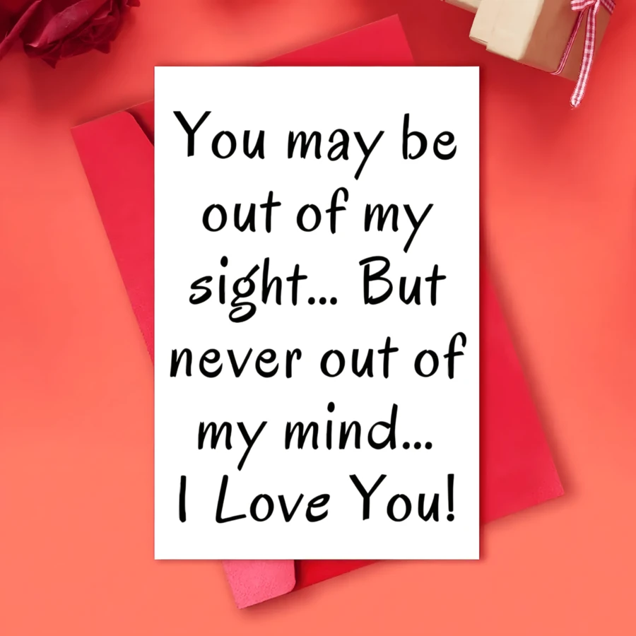 1pc Romantic Love Card Valentine's Day Greeting Card, High-Quality Paper, Universal Recipient, For Friends, Lovers, Family, Confessions & Special Occasions Birthday Card Festival Card You May Be Out Of My Sight - Multicolor - View 1