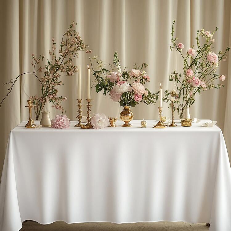 1Pc Solid Color Tablecloth For Wedding Banquet Party Decor, Brushed Polyester Table Cover For Conference, Events, Indoor Outdoor Dining, Restaurant, Birthday Decorations - White - View 7