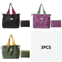 VINCAN Bolsa de compras reutilizable, bolsa de compras reutilizable resistente, diseño de caja, puede mantenerse erguida, bolsa de compras, plegable, bolsa de hombro, portátil, adecuada para compras en supermercados, gran capacidad. - Multicolor - Ver 15