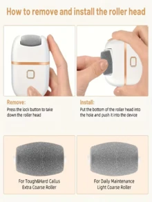 1 件装充电式电动足部去茧器，带 3 个替换头，足部刮刀修脚工具，带 2 速足部锉刀，适用于男士和女士足部按摩器