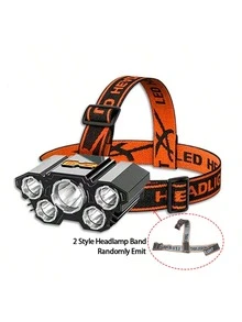 1PC 5 LED Headlamp Rechargeable Strong Light Headlight Camping Adventure Fishing Head Light Flashlight
