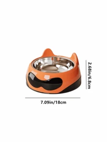 1 bát ăn cho thú cưng bằng thép không gỉ, bát đựng thức ăn và nước cho chó, bát ăn chống tràn dung tích lớn, bát đựng thức ăn cho mèo có thể tháo rời, màu cam, bát ăn cơ bản bền chắc và dày dặn cho thú cưng, bát ăn chậm. - 400ml - Xem 2