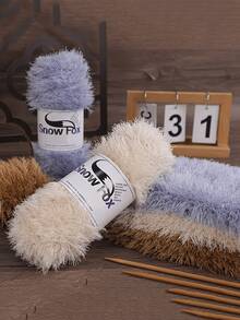 Faux Fur Yarn, Chunky Knitting Yarn, Hand Knitting Eyelash Yarn Knittin, Imitation Mink Wool Fancy Yarn Thick Wool Hand Woven Yarn Soft Yarn DIY Crochet Knitting Yarn For Clothes, Hats, Scarves, Blanket Comfortable Fluffy Fur Yarn, Fuzzy Yarn Handmade Crochet Lover, Mother's Day Gifts, Birthday Decorations - Multicolor - View 2