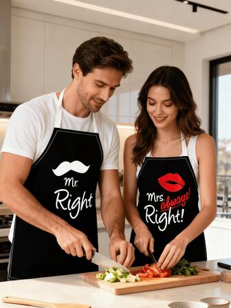 1pc Mr Mrs Aprons For Cooking Women Men Apron Couple Gifts For Anniversary, Fathers Day, Birthday, Wedding Gifts For Couples,His Hers Gifts,Bridal Shower Engagement Gifts