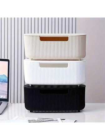 1-Pack Frost White Organizer Box For Power Strips, Surge Protectors, Chargers, Adapters, TV & Computer Wires - Cable Hider Box For Home/Office, Easy Assembly, PP Plastic, Keeps Wires Organized, & Pets