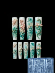 3D莲花锦鲤美甲装饰模具，美甲用品，美甲工具，美甲艺术工具，返校季，美甲，美甲贴片工具 - 無色 - 查看 9