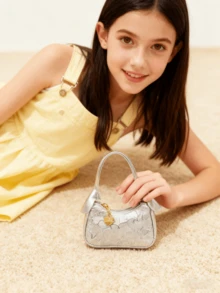 Bolso de mano con relieve de flores para niñas, regalo de vacaciones, monedero de estilo princesa de moda, mini bolso - Unitalla - Ver 12