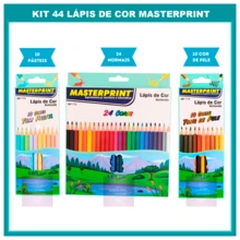 Kit Of 44 Hexagonal School Colored Pencils (24 Colors + 10 Pastel Tone Colors + 10 Skin Tone Colors) Masterprint - 彩色 - 查看 8