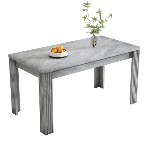 Dining Table, Contemporary Dining Table, Sturdy Dining Table, Four-Legged Table, Oak Table, Rectangular Dining Table, Coffee/Leisure Table, Modern And Minimalist Dining Table, Concrete Look [OLD REFERENCE: WF312300AAB] - Grey - View 1