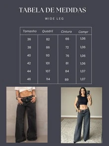 Women's Wide Leg Jeans, Graphite Color - Dark Wash - View 5