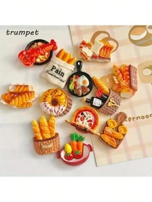 6 piezas Imanes de nevera 3D de comida, imanes decorativos lindos para refrigerador, imanes personalizados adecuados para cocina, pizarra de oficina, gabinete de almacenamiento, lavavajillas, decoración de cocina, decoración del hogar, regalo del Día de la Madre - Multicolor - Ver 12