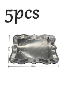 20/10/5pcs 9" X 13" Elegant Gold Rim Serving Trays Rectangle Paper Plates With Gold Rim Border For Dessert Display Table Parties Paper Cardboard In Elegant Shape For Platters Cupcake Display Birthday Party Weddings Bridal Shower Picnic Family Daily Use - Nhiều màu - Xem 29