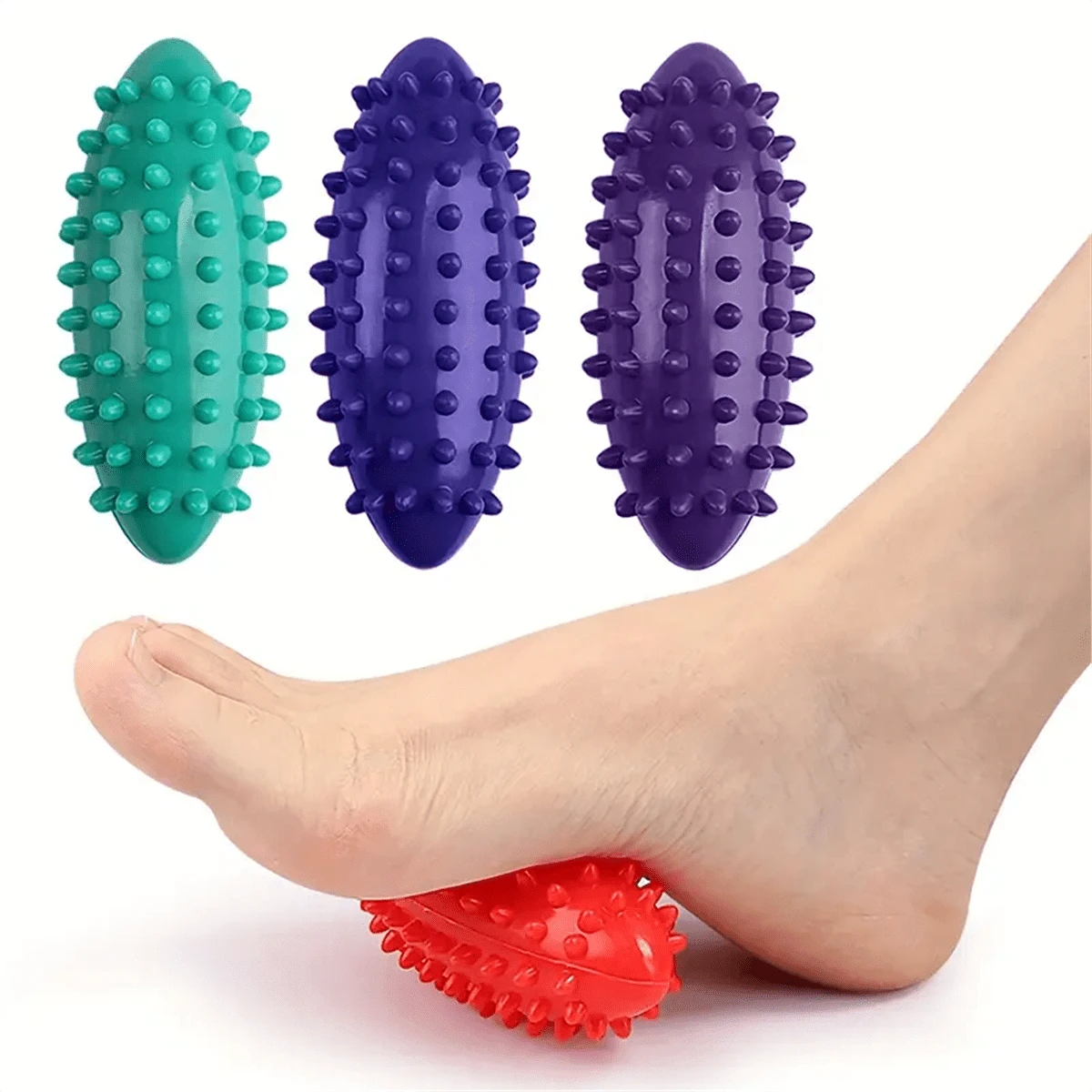 1pc Sea Cucumber Massage Ball, Acupressure Foot Reflexology Trigger Point Therapy Spiky Massage Ball For Sports, Yoga, Fitness - Multicolor - View 1