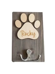 Personalized Wooden Dog Leash Hanger, Dog Leash Storage Rack, Handmade Dog Tag, Dog Leash Holder, Wooden Sign, Holiday Calendar