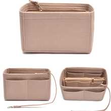 1pc Extra Large/Large/Medium/Small Multi-Functional High Capacity Felt Cloth Inner Lining Makeup Bag Felt Bag Removable Organizer Pouch Travel Accessories - Beige - View 10