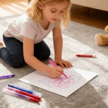 Juego de 12 lápices de colores giratorios, con colores vivos y diseño giratorio para un uso sencillo sin necesidad de afilar. Ideal para proyectos de dibujo y manualidades infantiles. El estuche portátil y la fórmula de cera suave proporcionan una experiencia creativa divertida y cómoda. - 12 colores - Ver 6