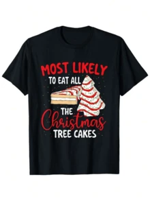 Pastel navideño en forma de árbol con glaseado festivo y mensaje divertido Camiseta de hombre 100% algodón para celebrar con humor - Negro - Ver 6