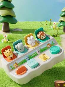 Hide And Seek Button Box Toy With Animal And Object Sensor Switches - Durable ABS Resin Early Learning Toy For Kids, Enhances Fine Motor Skills And Hand-Eye Coordination, Toddler Toy - Multicolor - View 3