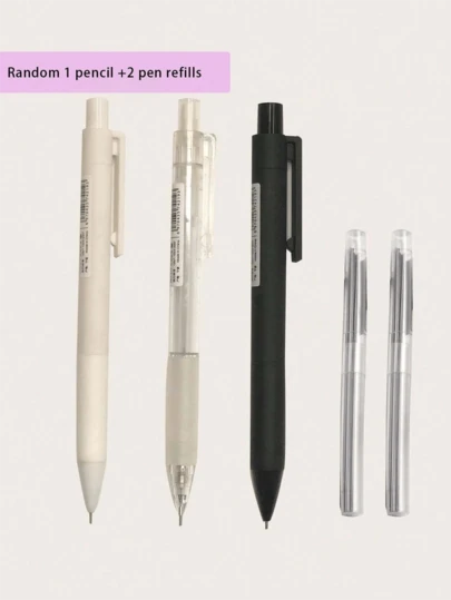 1 o 3 piezas de lápices mecánicos, recambios de minas de 0.5mm y 0.7mm, duraderos para que los estudiantes escriban, tomen notas, hagan exámenes y dibujen. Útiles escolares, papelería, recambios de minas para lápices mecánicos y recompensas para el regreso a clases.