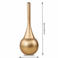 1pc Premium Gold-Tone Toilet Brush With Holder | Long Handle Bathroom/Toilet Cleaning Brush, Cute Elegant Freestanding Toilet Brush Set For Home, Bathroom, Toilet - Multicolor - View 4