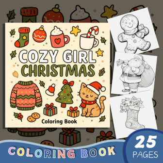 Christmas Coloring Book For Adults, Kids & Families: 25 Festive Designs For Relaxation & Stress Relief | Easy & Intricate Pages | The Perfect Holiday Gift