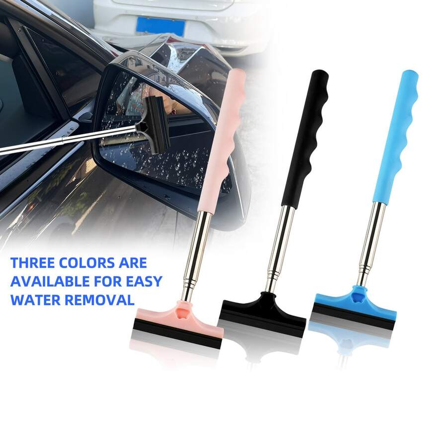 3 Colors Rearview Mirror Windshield Wipers, Portable, Suitable For Multiple Vehicle Models And Scenarios, Convenient Car Cleaning And Maintenance Tool - Baby Blue - View 1