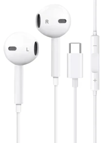 Type-C 有线耳机，3.5mm 圆形插头，USB-C 耳塞，音频耳机，电子通话和音乐低音立体声入耳式耳机，兼容 iPad/PC