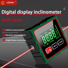 4-Way Magnetic Inclinometer, Digital Inclinometer, Angle Measurement Tool, Angle Detector, Bevel Protractor, Protractor, Inclinometer Angle Meter, 360 Degree High Precision Level