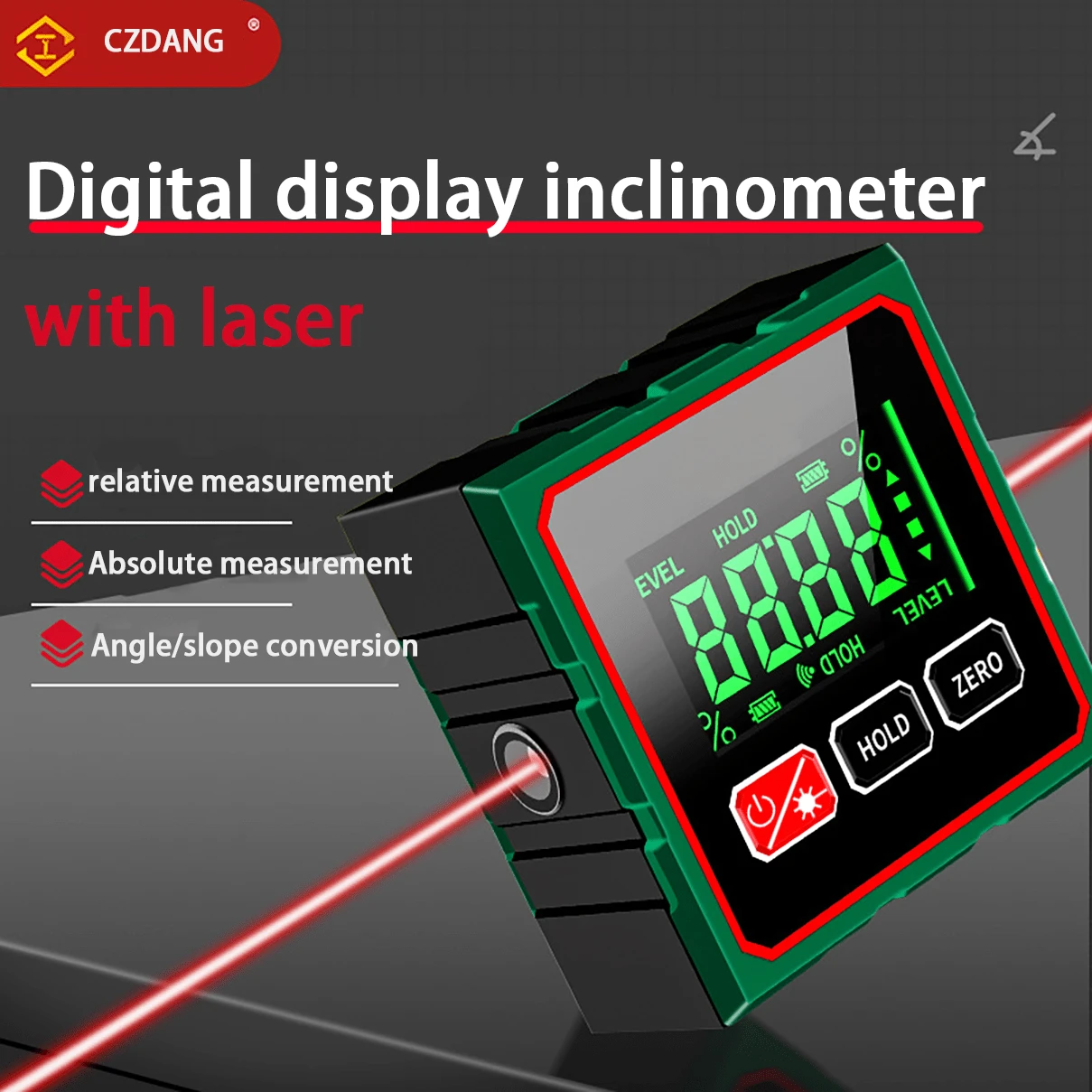 4-Way Magnetic Inclinometer, Digital Inclinometer, Angle Measurement Tool, Angle Detector, Bevel Protractor, Protractor, Inclinometer Angle Meter, 360 Degree High Precision Level